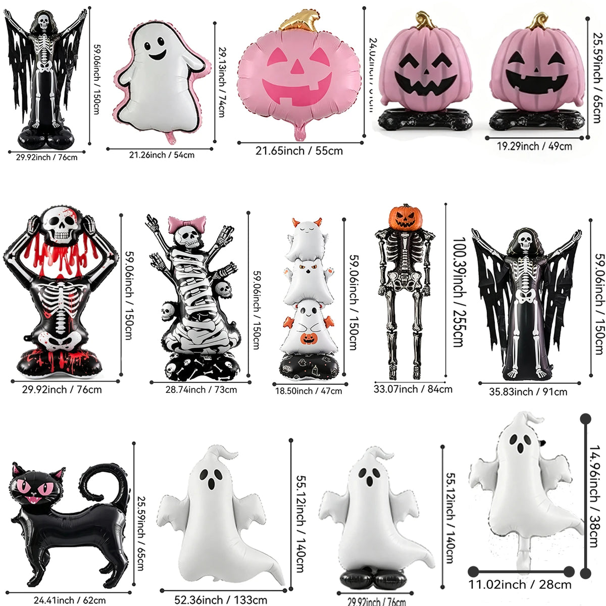Halloween Party Foil Balloon Set Trick Treating Haunted House Decoration Community Parties Family Gatherings Carnival Night