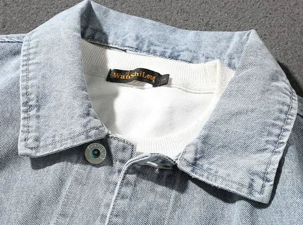 Jeans Coat for Men Letter Denim Jackets Man with Embroidery Light Designer Large Size Winter Oversize New in Korea Aesthetic L G