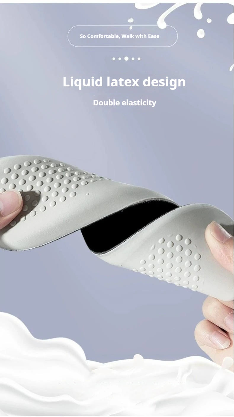 Leather latex insole men's shock-absorbing sports insoles breathable and comfortable anti-odor Shoe Pads 1Pair/2Pair