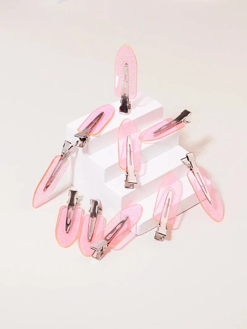10pcs seamless fashion girl transparent hair clips, makeup facial accessory clips styling hair clips Special for real hair wigs