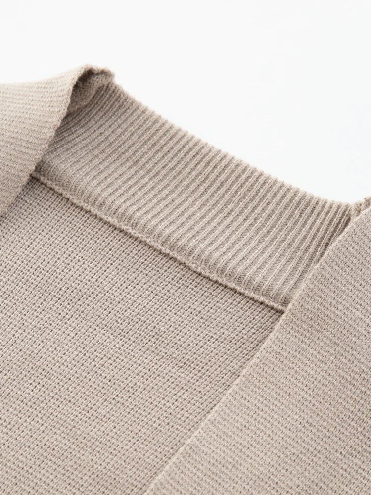 Spring Autumn New Men's V-Neck Knitted Cardigan High Quality Color Blocked Striped Breathable Pocket Sweater Versatile Menswear