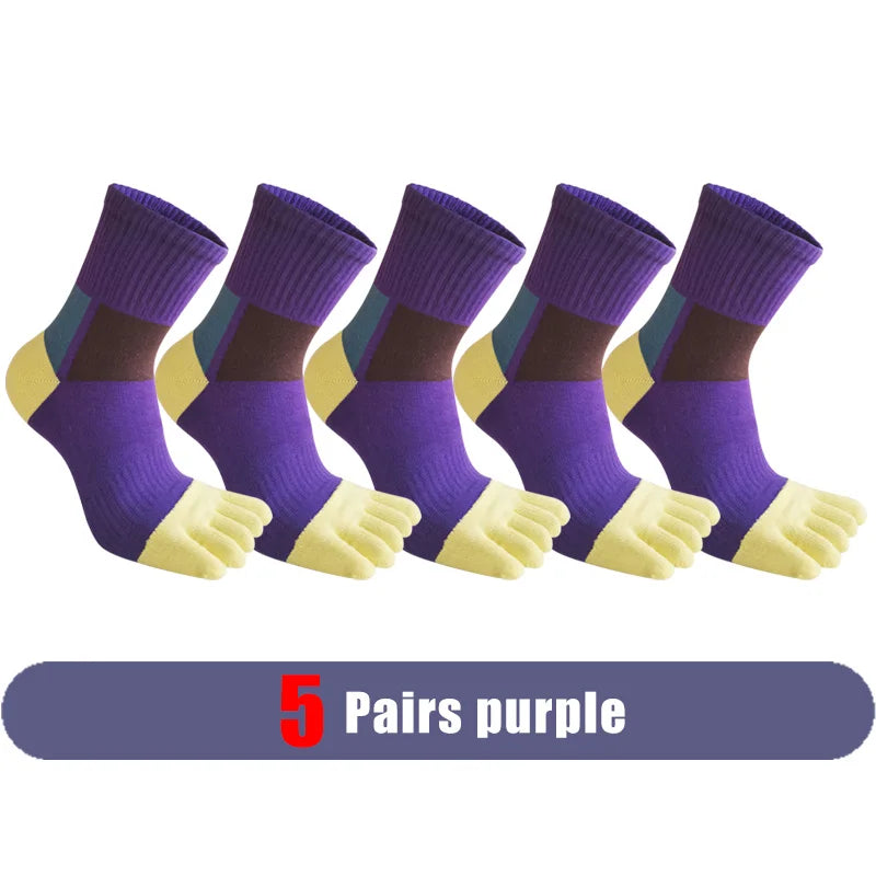 Mans Five Finger Socks Sport Compression Cotton Anti-Bacterial Breathable Warm Outdoor Travel Bike Run Toe Short Socks Student