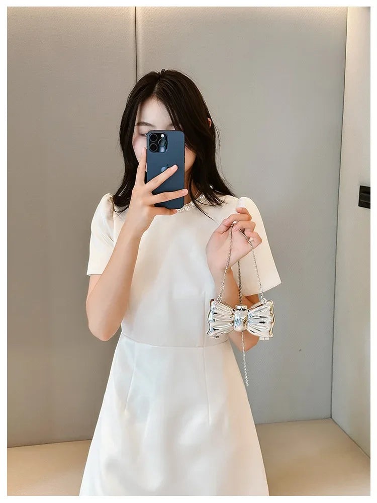 Purses and Handbag Luxury Designer Shoulder Bags Funny Shape Party Wedding Round Acrylic Shiny Clutch Purse Golden Evening Bag