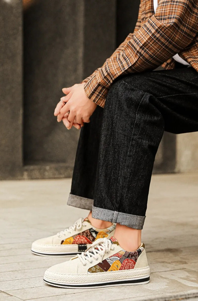 Trend Low-Top Canvas Shoes Mens Summer Fashion Trend Platform Sneakers Comfortable Breathable Casual Shoes Zapatos para hombres
