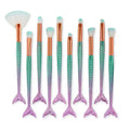 10/11-Piece Mermaid Makeup Brush Set – Creative & Cute Cosmetic Kit for Girls, Perfect Birthday Gift