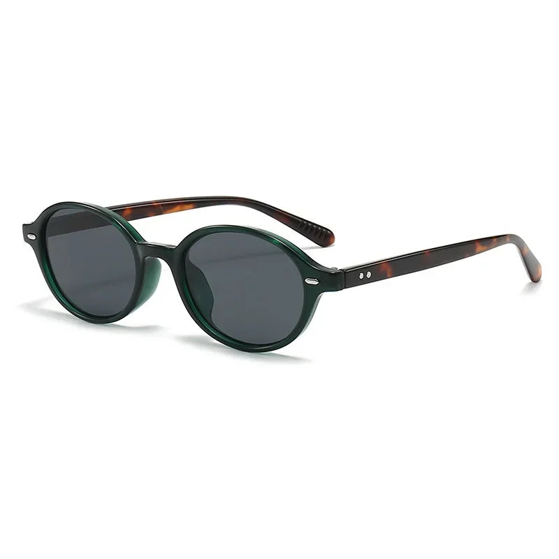 Retro Small Oval Sunglasses Women Men Rivets Shades Fashion Eyewear Luxury Sun Glasses UV400
