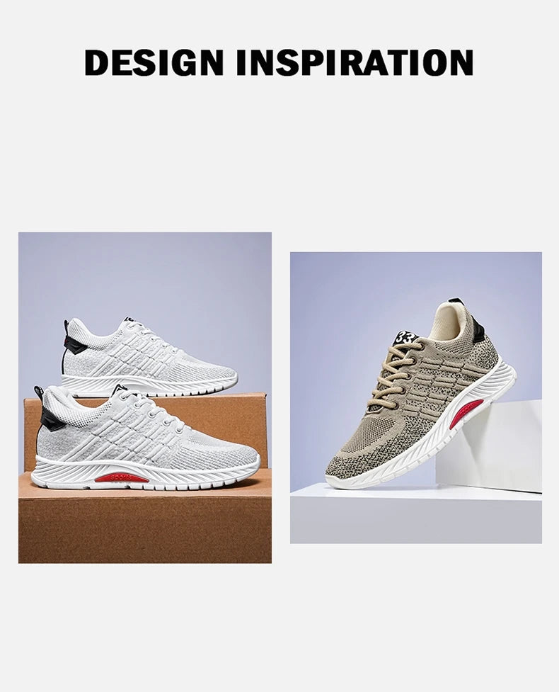 Man Sneakers Elevator Shoes Hidden Heels Breathable Heightening Shoes For Men Increase Insole 6CM Lift Sports Casual Height Shoe