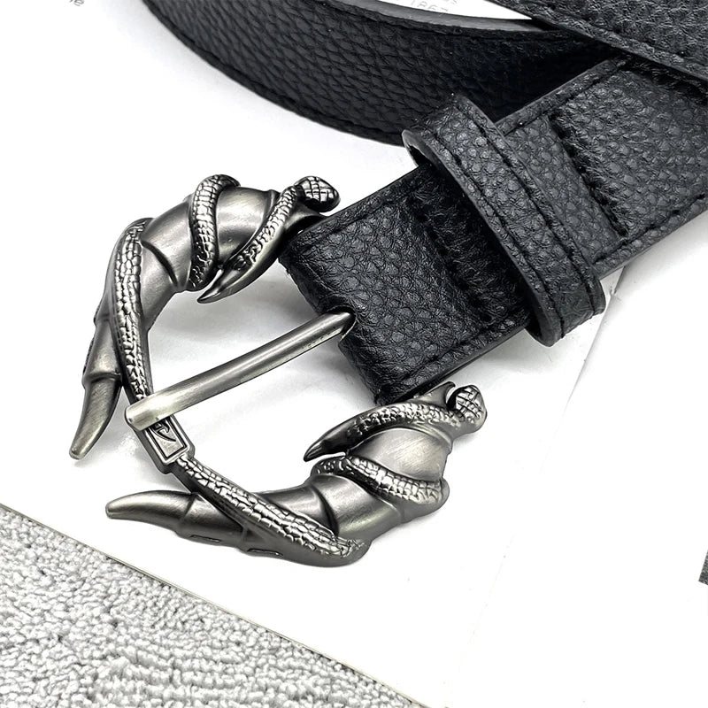 Men Women's Black Leather Belt Designer Punk Corset Female Coat Jeans Waistband Halloween Decration Belt Gothic Accessories