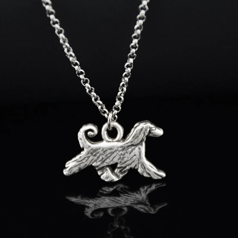 3 Style Vintage German Shepherd & Belgian Malinois & Cattle & Afghan Hound Dog Charm Pendant Necklace For Women Unique Jewellry