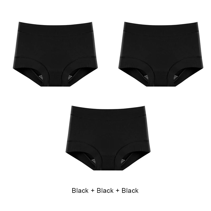 3PCS Women's Panties Fully Surrounded Comfortable Antibacterial Crotch Traceless Cotton High Elasticity Breathable Underpants