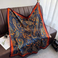 Neues 90cm quadratisches Tuch Retro Cashew Blumenmuster Seidenschals Damen Foulard Kopftuch Sommer Schal Hijab Bandana Halstuch