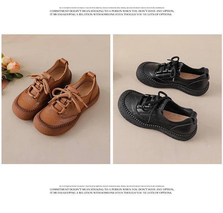 Neue handgemachte Damenschuhe aus echtem Leder, Ganzjahresschuhe, Oxfords, flache Damenschnürschuhe, gemütliche Mokassins, runde Ballerinas