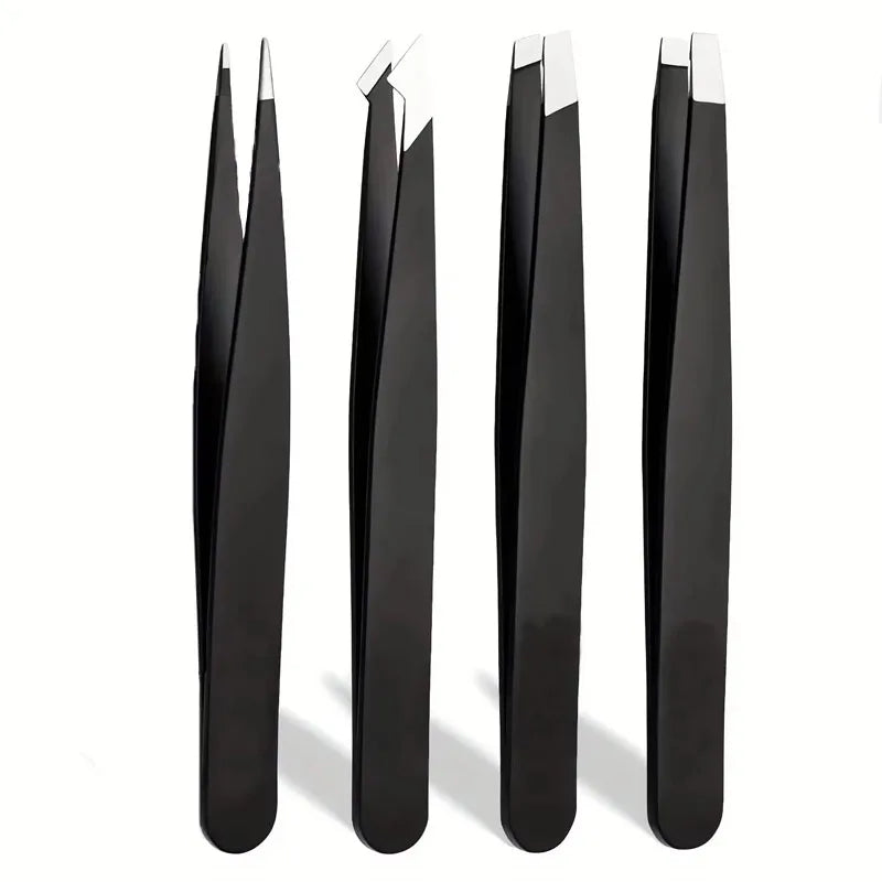4pcs Set Professional Tweezers Set Perfect For Eyebrow Hair Removal Splinter Very Effortless and Relaxed to Remove
