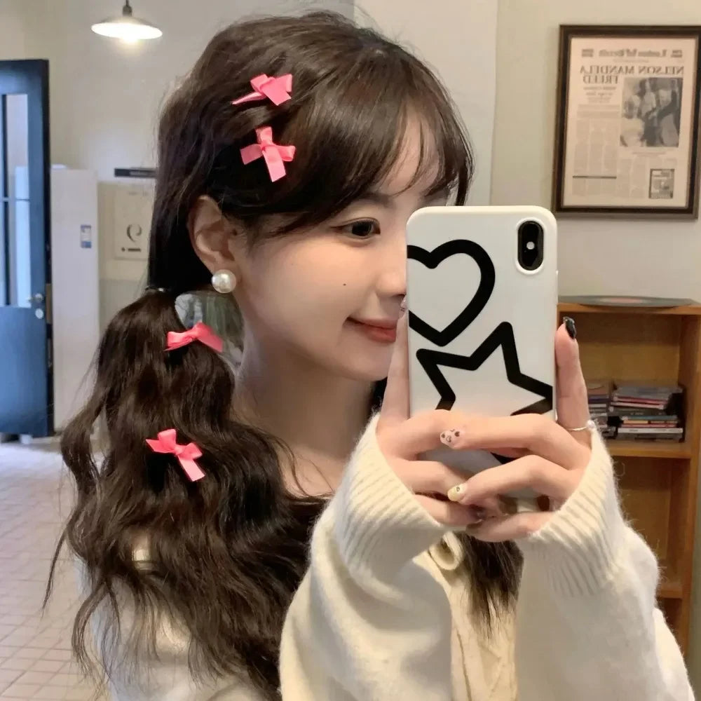 Colors Silk Ribbon Bowknot Hair Clip Y2K Fashion Sweet Ballet INS Cute Girl Barrettes Colorful Lace Women Bobby Pin  Accessories