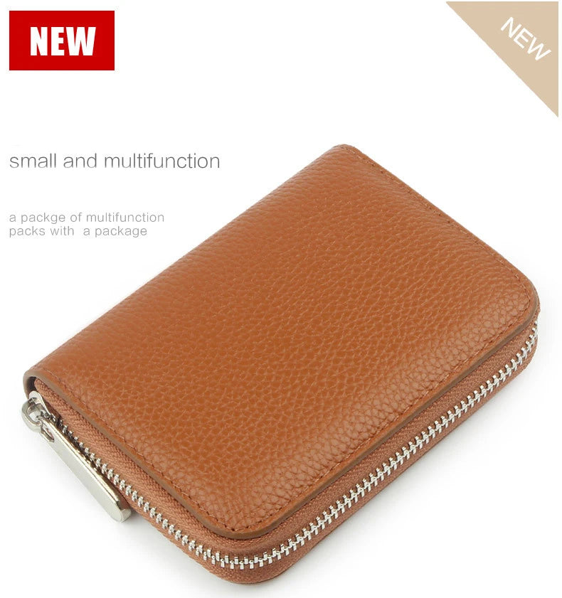 New 2025 Women's Genuine Leather Wallets Fashion Short Wallet Multifunction Purses Card Holder Candy Color Clutch Bags B380