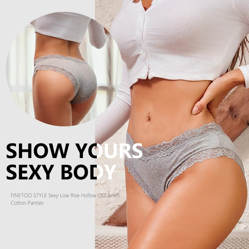 3PCS/Set  Women Cotton Seamless Panties Sexy Low Waist Sretch Solid Color Briefs Female Breahtable Underwear Ribbed Lingerie
