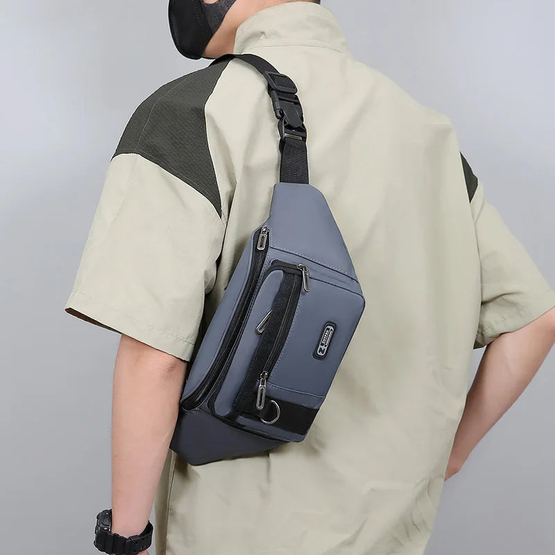Unisex Multifunctional Waist Packs Large Capacity Waterproof Nylon Business Pack Trendy Crossbody Chest Bag for Travel Work