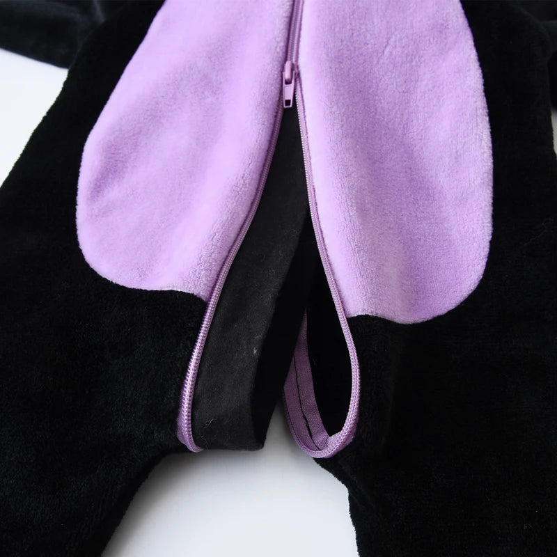 Toddler Baby Black Cat Costume Cute Hooded Jumpsuit Zipper Snowsuit Infant Boy Girl Warm Winter Clothes 0-3T