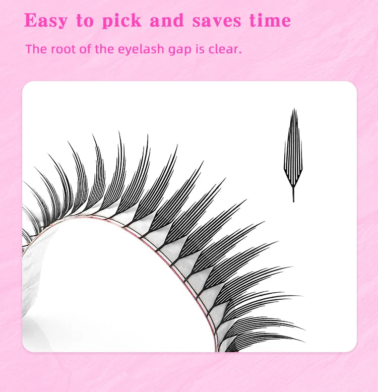 LAKANAKU Spire Lashes Feather Einzelwimpernverlängerungen B/C/CC/D Kaschmir Volumen vorgefertigte Spikes Wimpern