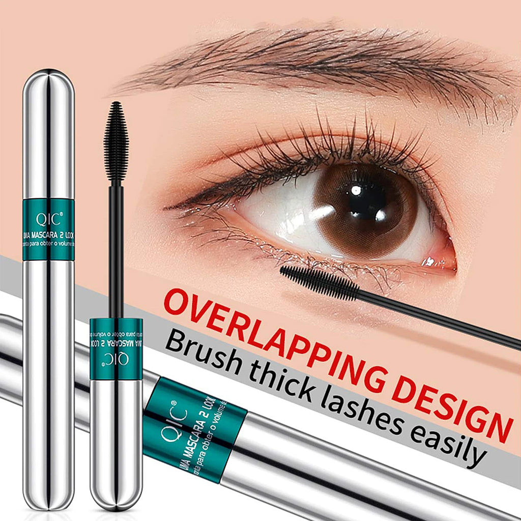 4D Mascara Double Effect Lengthen Curling Thick Eyelash Extension Long Lasting Silk Fiber Eye Lashes Makeup Mascara Cosmetics