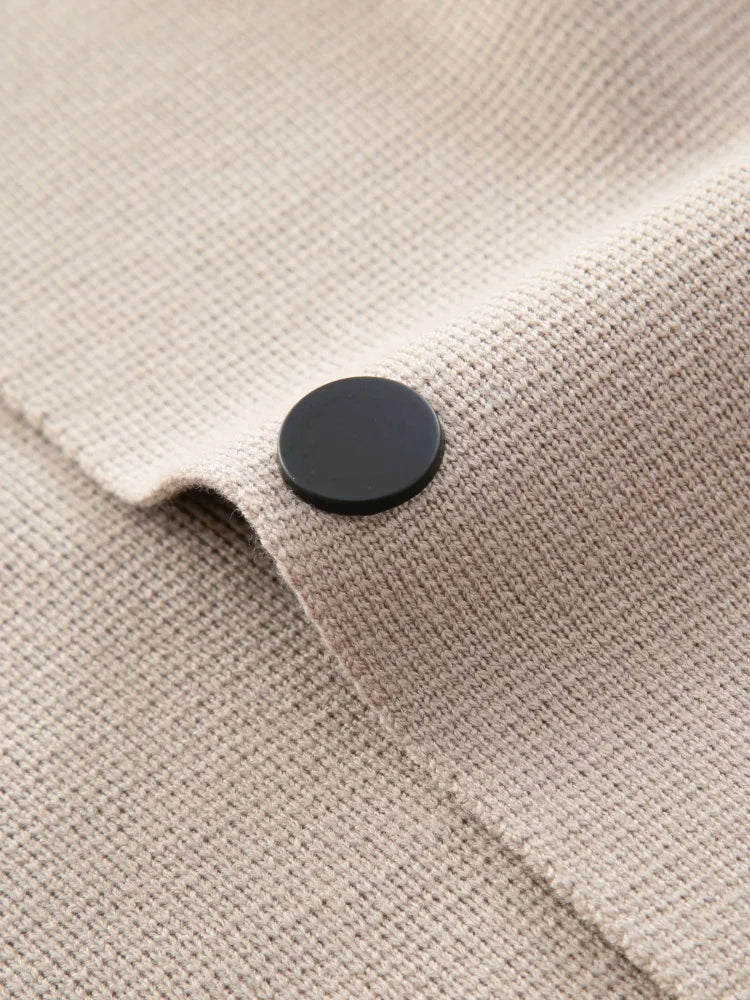 Spring Autumn New Men's V-Neck Knitted Cardigan High Quality Color Blocked Striped Breathable Pocket Sweater Versatile Menswear