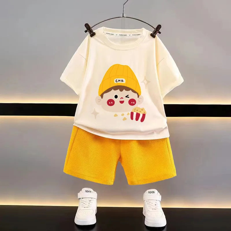 Summer 2026 Baby Clothes Children's Casual Sets Cute Fashion Suit Infants Tops And Shorts Two Piece Set Boy Girl Clothing