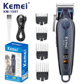 Kemei 1597 Barber Cordless Fade Hair Clipper Rechargeable Powerful Hair Trimmer Professional Men Electric Hair Cutting Machine