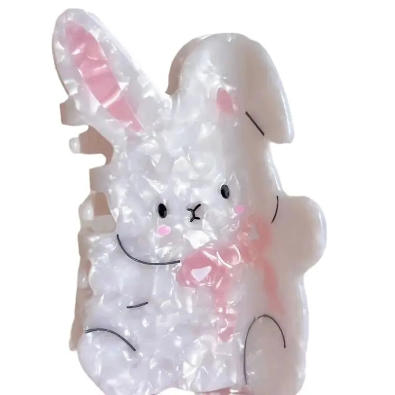 1/2pcs Gentle bow, little rabbit, super cute pink shark clip, niche headband, sweet hair accessory