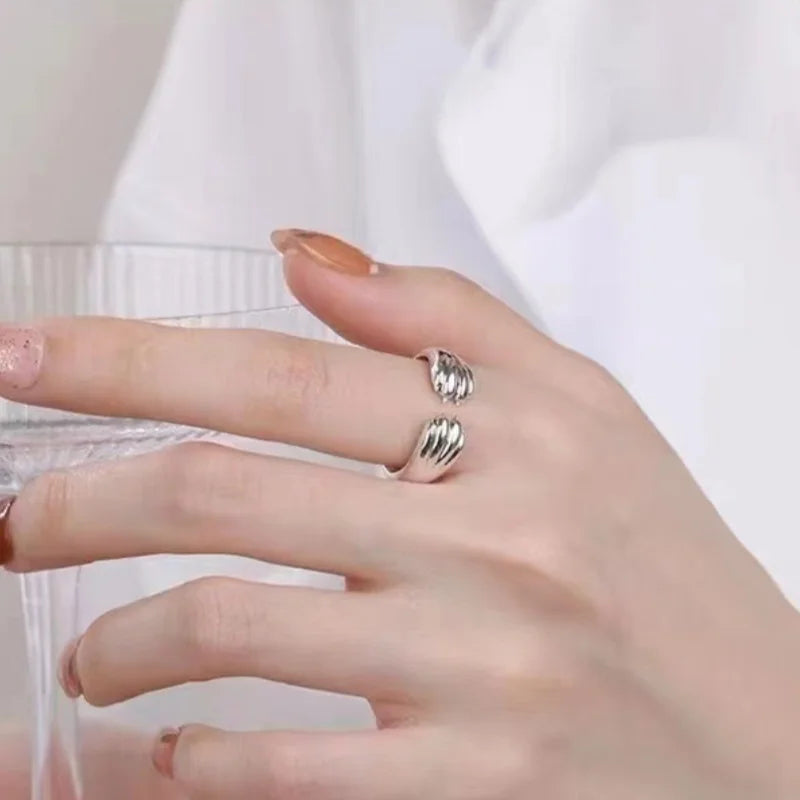 Cat Paw Print Ring Fantastic Cat Imprint Silver Color Simple Style Design Women's Rings Cute Women Girls Party Gift Jewelry