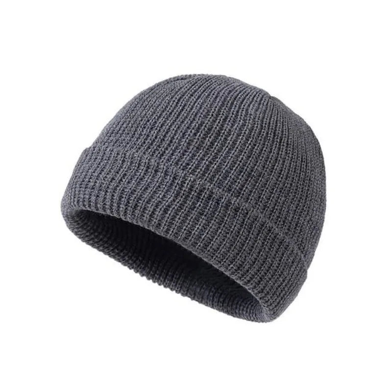 Solid color knitted woolen hat for men and women, hip-hop melon skin hat suitable for keeping warm and cold in autumn and winter