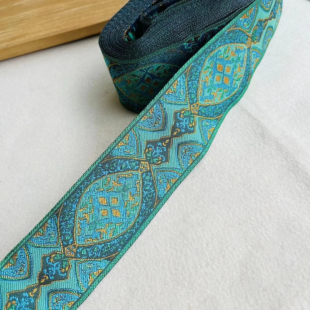 10yards/lots wide 5cm Woven Jacquard Ribbon Trims for curtain and clothing accessory LS-2776