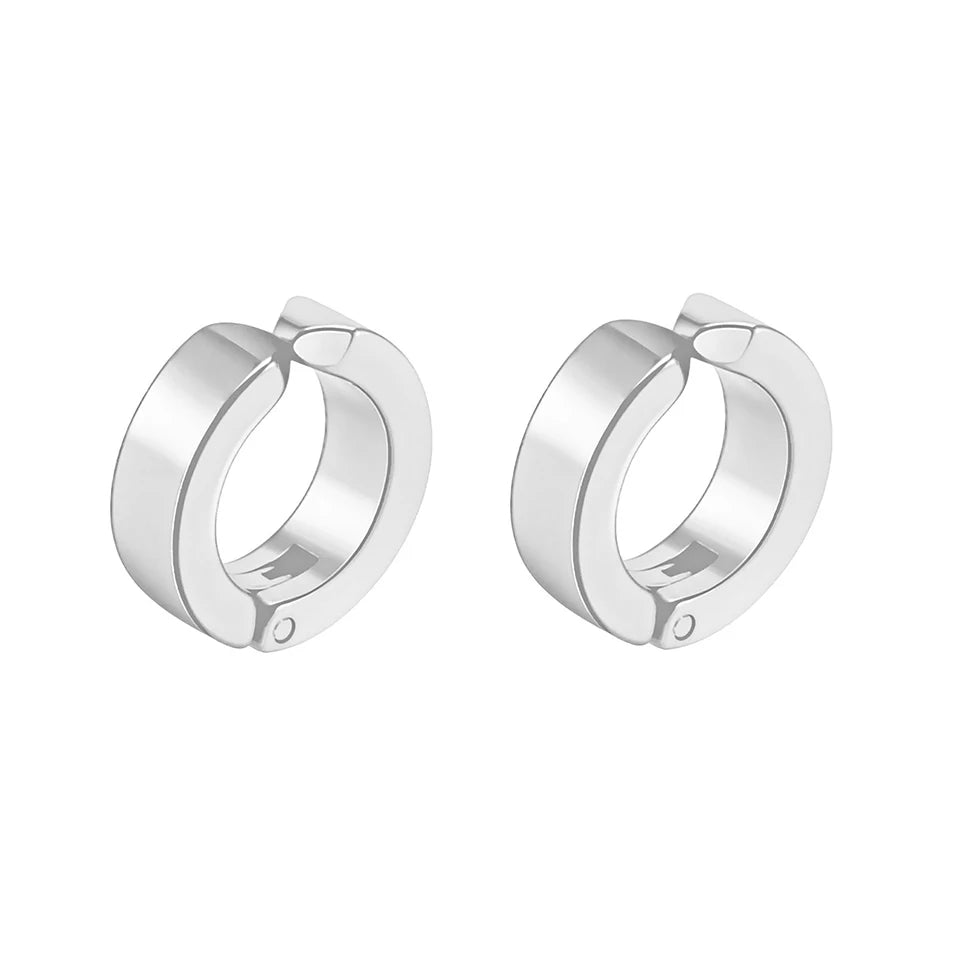 Stainless Steel Magnetic Stud Earrings Gothic Hip Hop Style Non Piercing Clip Ear Stud Unisex Fashion Accessories