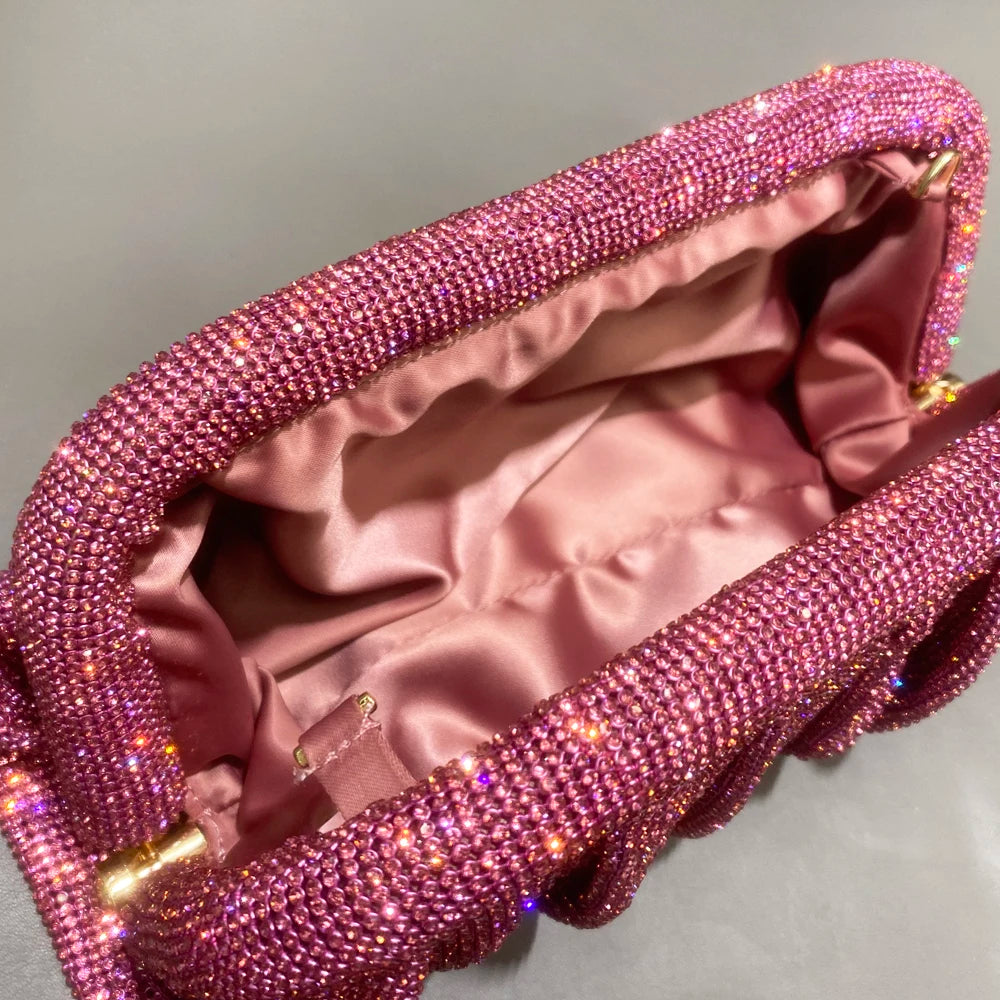 Glänzende Strasssteine, handgefertigte Abend-Clutch-Taschen, neue Faltbörsen und Handtaschen, Luxus-Designer-Hochzeitsfeier, hohe Qualität