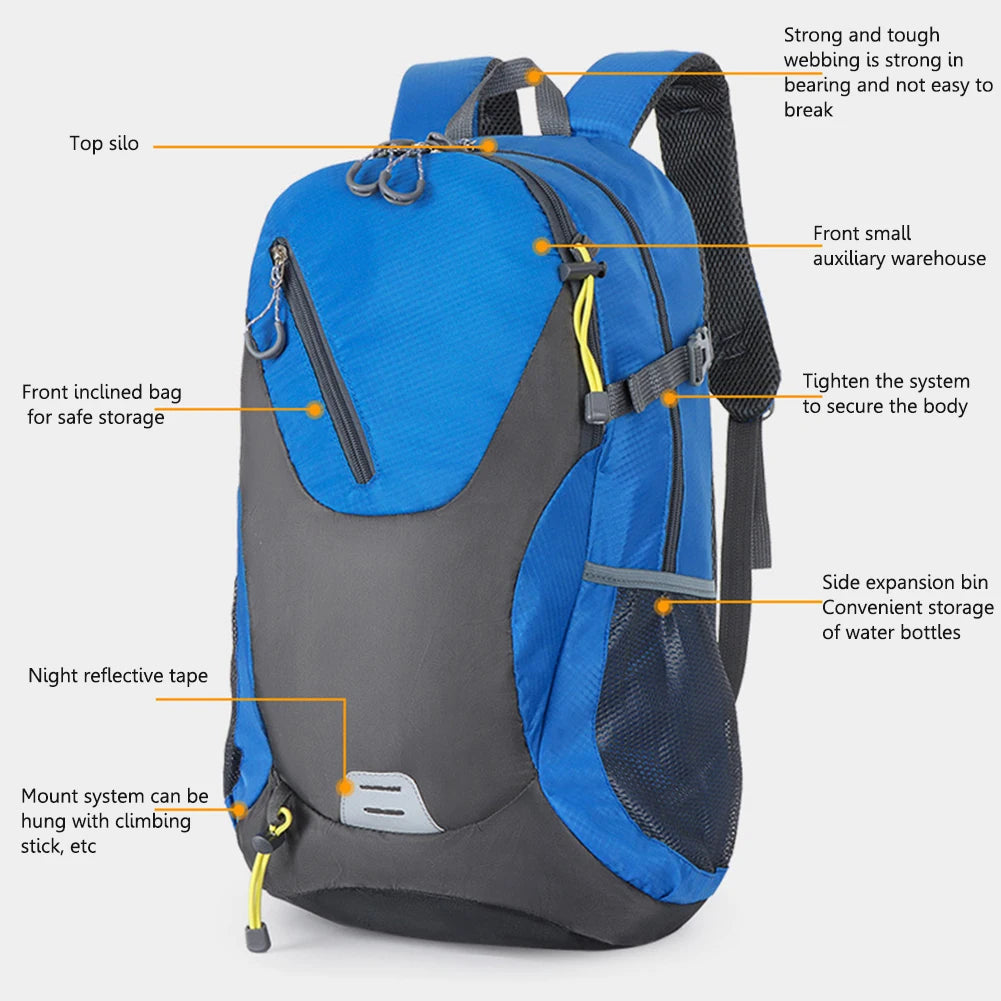 New 40L Outdoor Hiking Backpack Classic Men Women Waterproof Travel Backpack Lightweight Camping Shoulder Bag Mountaineering Bag