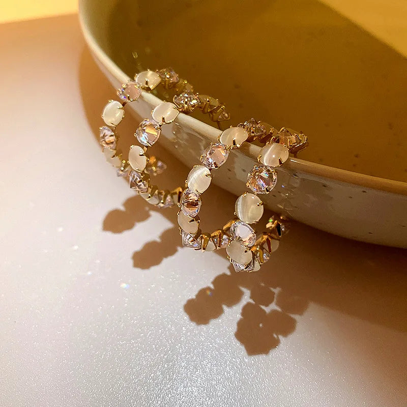 XIYANIKE Geometric Round Pearl Earrings Temperament Online Celebrity Earrings Personality Design Earrings New 2021