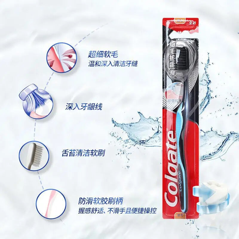 8PCS Random colors  Bamboo Charcoal Toothbrushes -Fine Soft Bristles,Oral Health, Adult Family Pack, Gentle Teeth Cleaning Tools