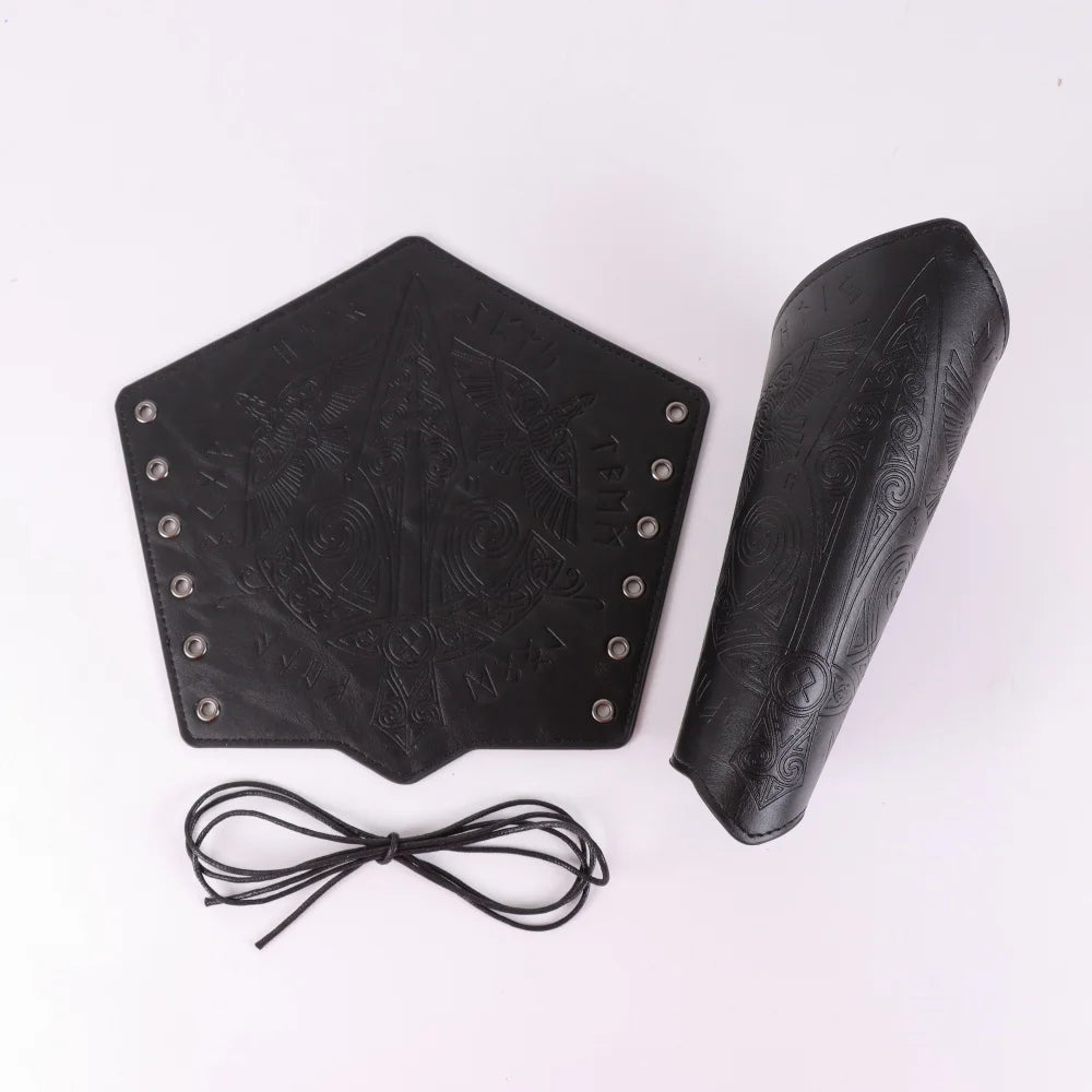 2 Pack Faux Leather Wristbands Viking Medieval Arm Guards Wristbands Halloween Accessories