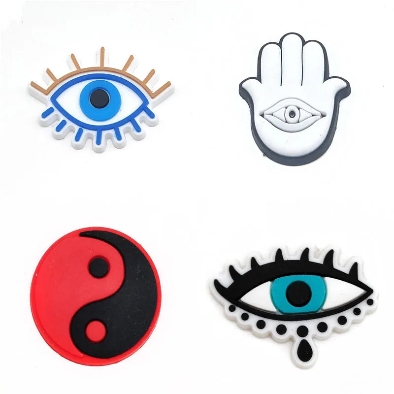 Eyeball Shoe Charms for Crocs Accessories Men Women Colorful Evil Hand Fashion Garden Sandals Buckle Decorations Pins Kids Shoes