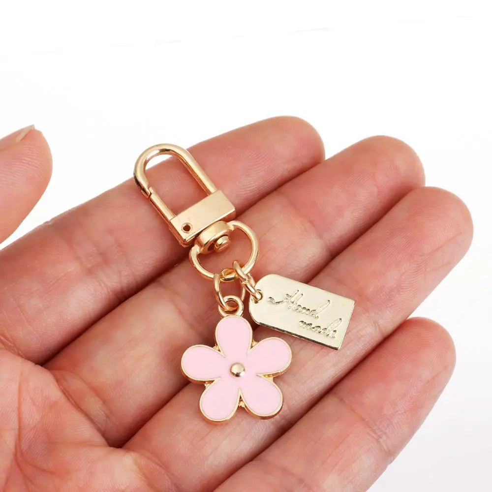 Metal Decoration Charm Keychains Bag Charm Keyring Pendant for Purse Flower Key Chain