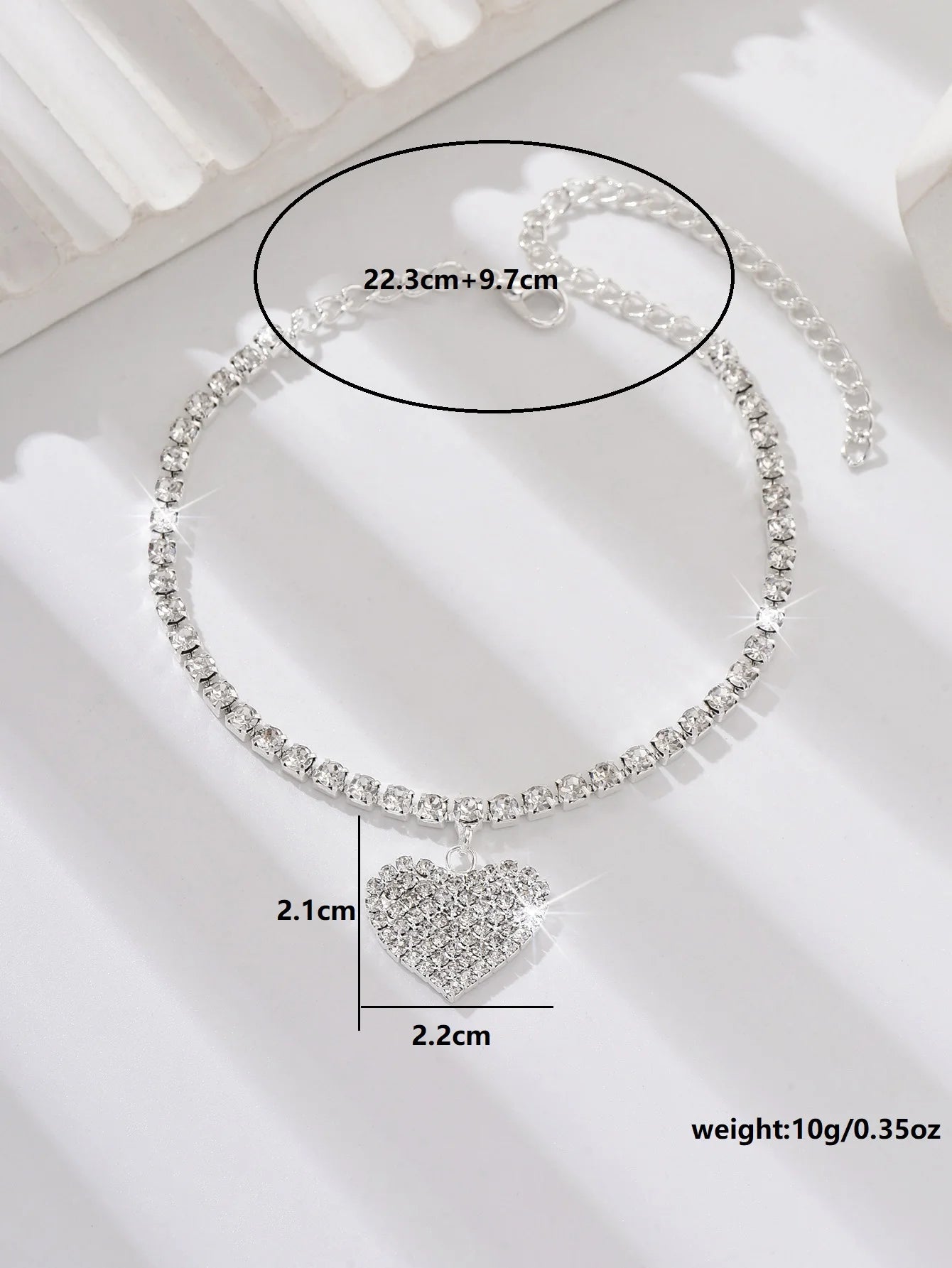 1PC Women's Simple and Premium Copper Inlaid Water Diamond Love Foot Chain Bracelet Accessories Wedding Party Fashion Jewelry