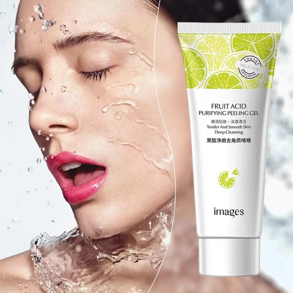 Fruit Acid Peeling Gel Facial Cleansing Exfoliating Peeling Scrub Cream Deep Clean Moisturizing Blackhead Removal Face Cleanser