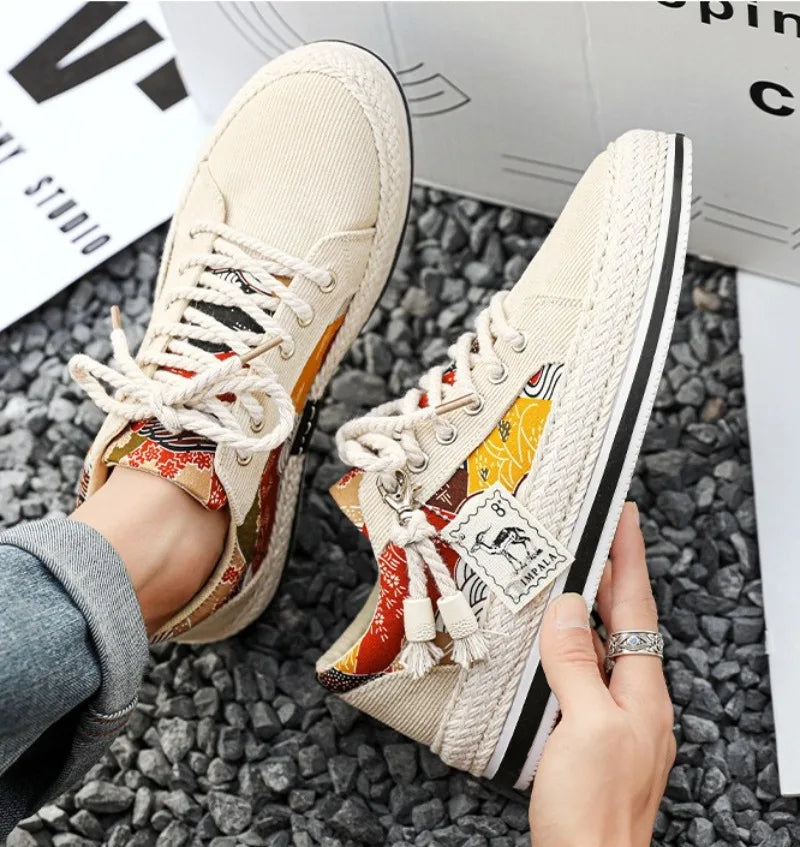 Trend Low-Top Canvas Shoes Mens Summer Fashion Trend Platform Sneakers Comfortable Breathable Casual Shoes Zapatos para hombres