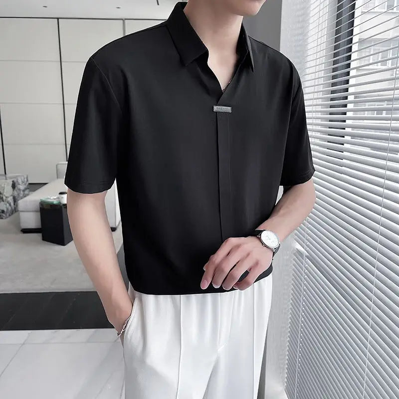Casual Shirts for Men's High-end Handsome Summer Thin Short-sleeved Shirts for Light-climbing Style New Half-sleeved Tops