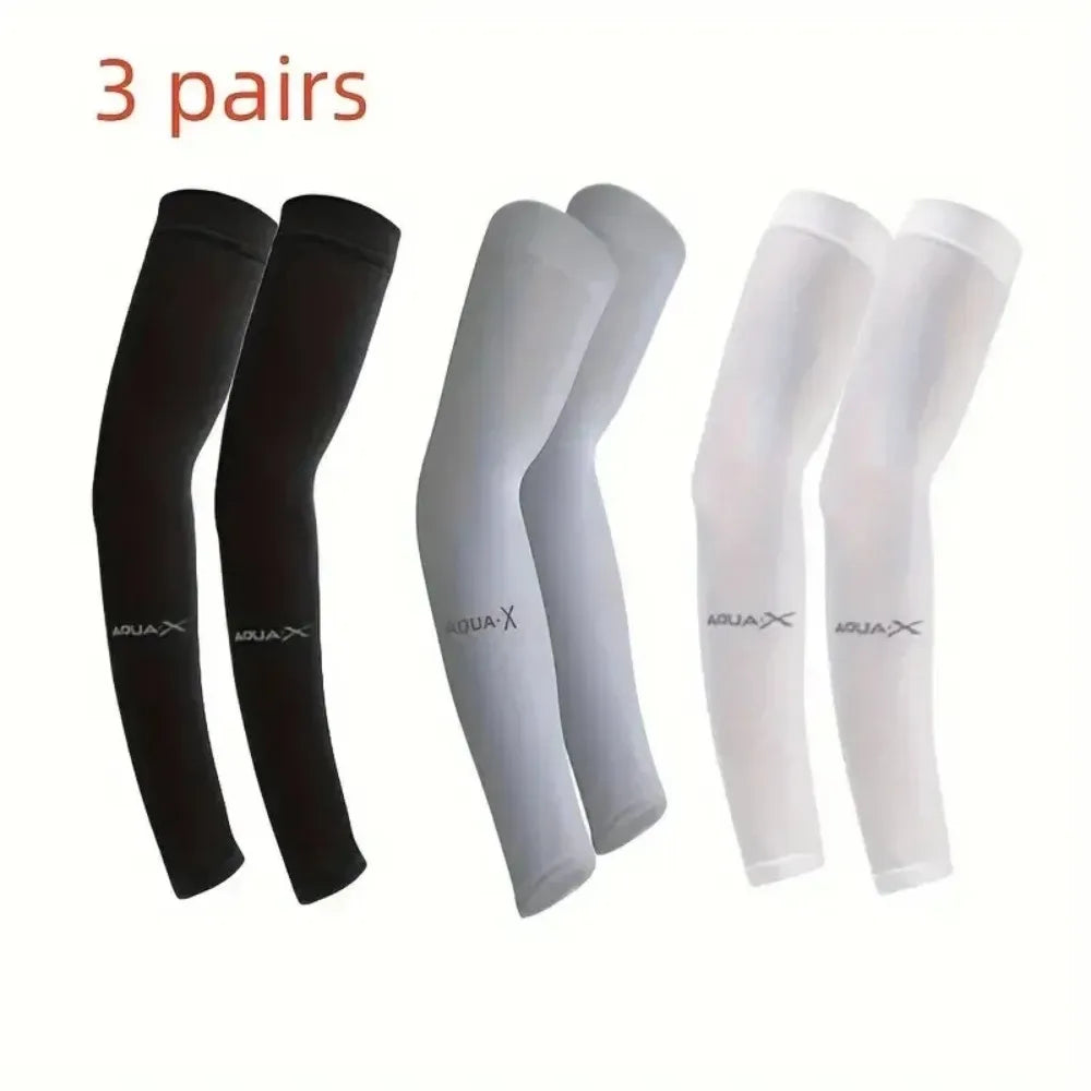 3 Pairs UV Arm Sun Sleeves – Breathable Protection, Uses for Driving Sports Hiking & Outdoor Summer Activities