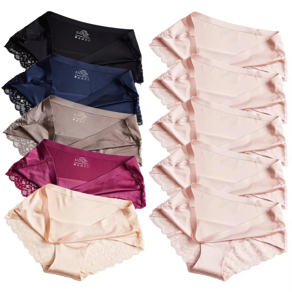 1/5/10Pcs Seamless Women Hollow Out Panties Set Underwear Comfort Lace Briefs Low Rise Female Sport Panty Soft Lady Lingerie