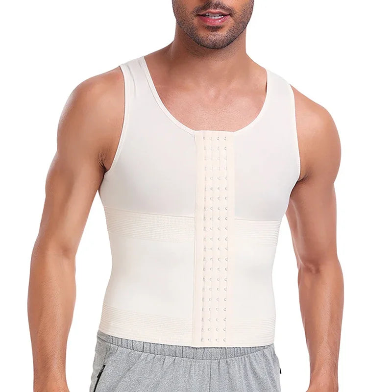 Men Slimming Body Shaper Vest Shirt Abs Abdomen Waist Trainer Corset Tummy Control Compression Tank Top Sleeveless Shapewear