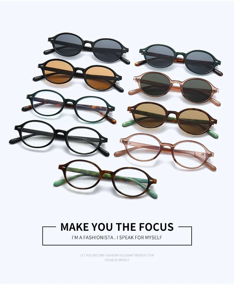 Retro Small Oval Sunglasses Women Men Rivets Shades Fashion Eyewear Luxury Sun Glasses UV400