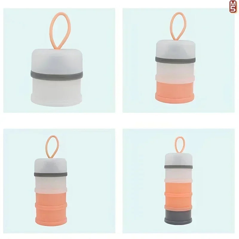 Portable Milk Powder Formula Dispenser with 4 Compartments Baby Food Storage Box Suitable for Travel  Baby Food  Milk Container