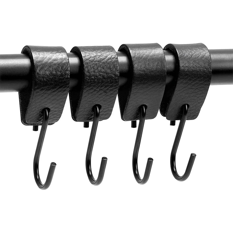 5/10/15/20pcs Leather S Ring Hooks,Multifunctional Stainless Steel Coat Hook for Hats Cap,Bedroom Kitchen Bathroom Hanging Hooks