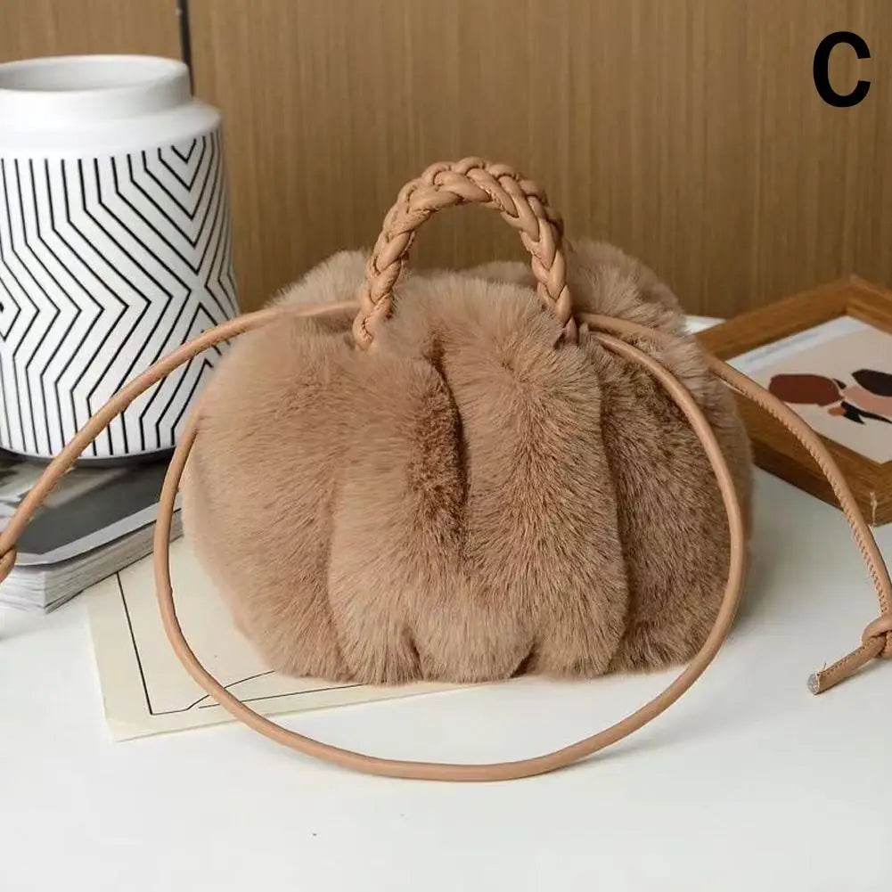 Cute Pumpkin Bag Autumn And Winter New Fashion Cloud Crossbody Bag Niche Design Sweet Girls Handbag Travel Shoulder Bag